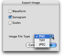 Exportation de l'image du sonagramme