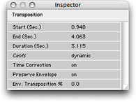 Inspecteur pour une transposition