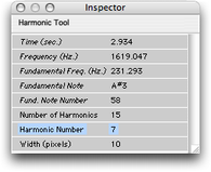 L'inspecteur de l'outil harmonique