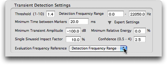 Détection de transitoires : “Expert Settings”