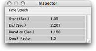 L'inspecteur : dilatation/compression à facteur constant