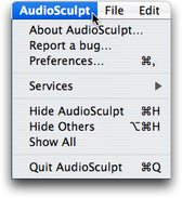 Menu "Audiosculpt"