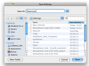 Some settings have been modified and saved, and are represented as text files.