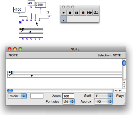 The displaying and parametric values of a note object can be controled directly via its editor.