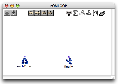 The OMLoop editor resembles a patch editor.