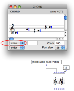 Visualizing MIDI channels : Here, every note is on channel 1