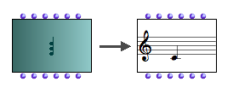 A "chord" box in normal and "miniview" modes.